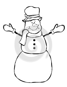 Line Art Snowman