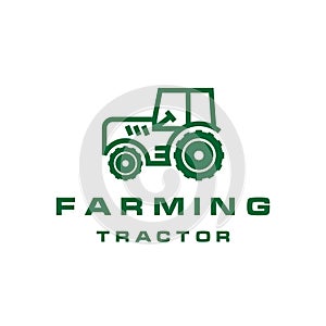 Line art Tractor Farm Agriculture Logo Design Vector