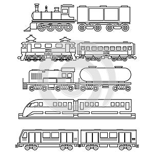 Line art train icons