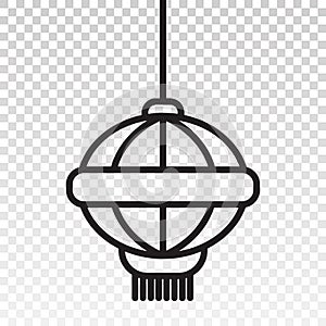 Line art vector icon the hanging chinese lantern for apps or websites