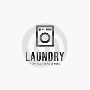 Line art washing machine minimalist logo vector illustration design