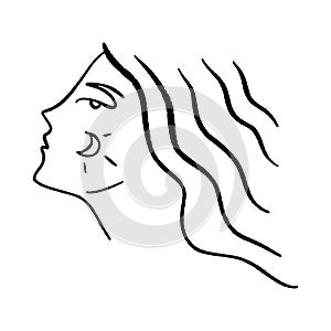 Line art woman. Self love and care concept. Continuous line drawing, fashion, beauty care minimalist vector, girl pretty