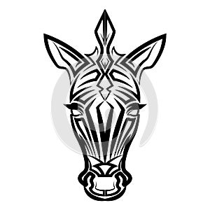 Line art of zebra head. Good use for symbol, mascot, icon, avatar, tattoo,T-Shirt design, logo or any design