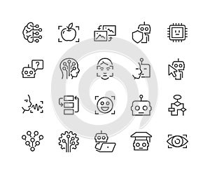 Line Artificial Intelligence Icons