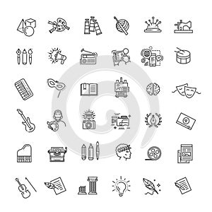 Line Arts Icons set. Vector linear icons