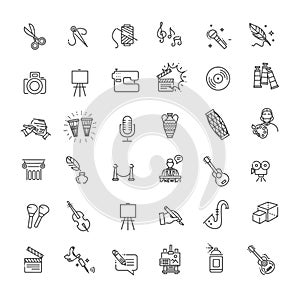 Line Arts Icons set. Vector linear icons
