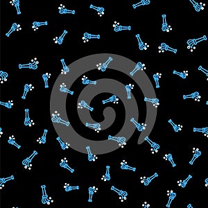 Line Aspergillum icon isolated seamless pattern on black background. Vector