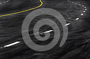 Line in the asphalt road