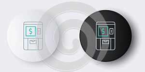 Line ATM - Automated teller machine and money icon isolated on grey background. Colorful outline concept. Vector