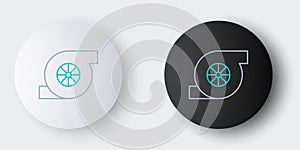 Line Automotive turbocharger icon isolated on grey background. Vehicle performance turbo. Turbo compressor induction