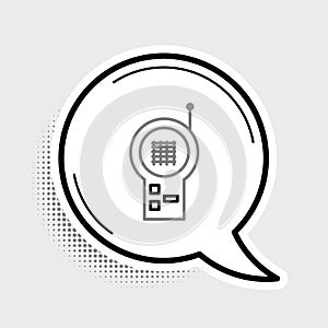 Line Baby Monitor Walkie Talkie icon isolated on grey background. Colorful outline concept. Vector