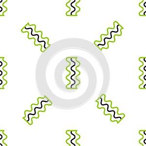 Line Bacon stripe icon isolated seamless pattern on white background. Vector