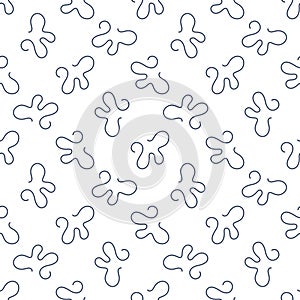 Line Bacteria vector concept blue outline seamless pattern