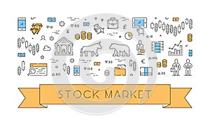 Line banner for stock market