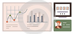 Data Analytics Dashboard with Graphs, Statistics, and User Profile for Business Insights