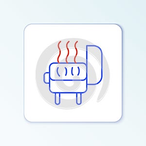 Line Barbecue grill icon isolated on white background. BBQ grill party. Colorful outline concept. Vector