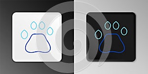 Line Bear paw footprint icon isolated on grey background. Colorful outline concept. Vector