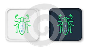 Line Beetle deer icon isolated on white background. Horned beetle. Big insect. Colorful outline concept. Vector