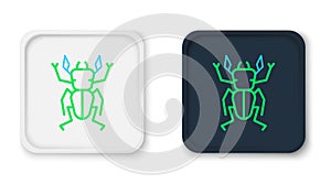 Line Beetle deer icon isolated on white background. Horned beetle. Big insect. Colorful outline concept. Vector