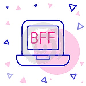 Line BFF or best friends forever icon isolated on white background. Colorful outline concept. Vector