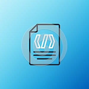 Line Binary code icon isolated on blue background. Colorful outline concept. Vector