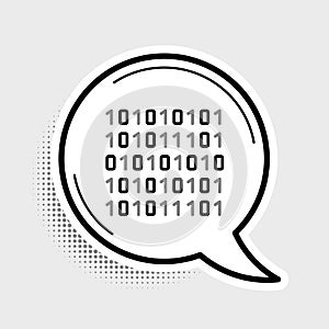 Line Binary code icon isolated on grey background. Colorful outline concept. Vector