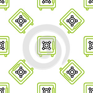 Line Binary code icon isolated seamless pattern on white background. Vector