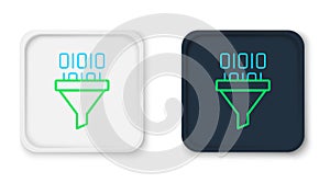 Line Binary code icon isolated on white background. Colorful outline concept. Vector