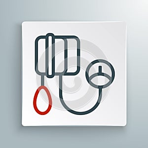 Line Blood pressure icon isolated on white background. Colorful outline concept. Vector