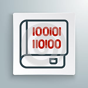 Line Books about programming icon isolated on white background. Programming language concept. PHP, CSS, XML, HTML