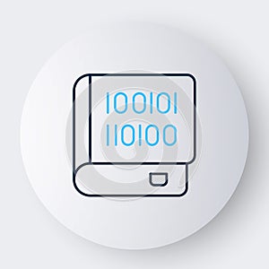 Line Books about programming icon isolated on white background. Programming language concept. PHP, CSS, XML, HTML