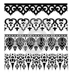 Line border pattern Asian traditional art Design Vector, Thai traditional design Lai Thai pattern