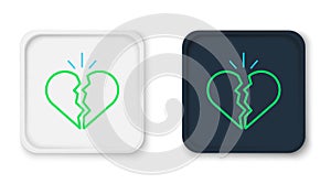 Line Broken heart or divorce icon isolated on white background. Love symbol. Valentines day. Colorful outline concept