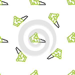 Line Broken pot icon isolated seamless pattern on white background. Vector