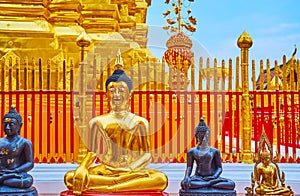 The line of Buddha images, Wat Phra That Doi Suthep temple, Chiang Mai, Thailand