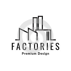 Line building factories logo design vector graphic symbol icon sign illustration creative idea