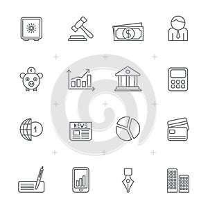 Line Business, Banking and Finance Icons