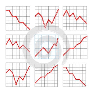 Line business graphs showing performance and sales