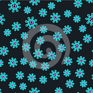 Line Business network and communication icon isolated seamless pattern on black background. Strong network marketing