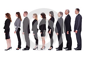 Line of business people in profile photo