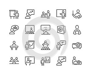 Line Business Presentation Icons photo