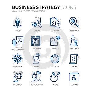 Line Business Strategy Icons