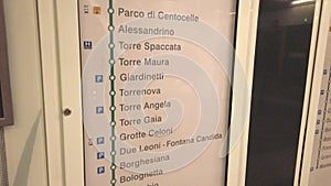 Line C route of the Rome subway