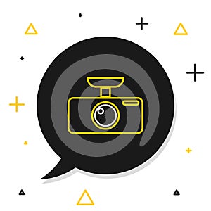 Line Car DVR icon isolated on white background. Car digital video recorder icon. Colorful outline concept. Vector