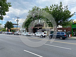 Line of Cars Waiting to Get Gas