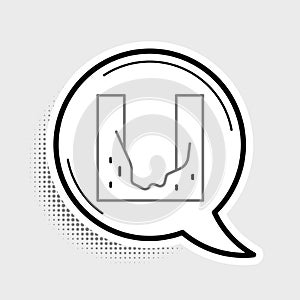 Line Cemetery digged grave hole icon isolated on grey background. Colorful outline concept. Vector