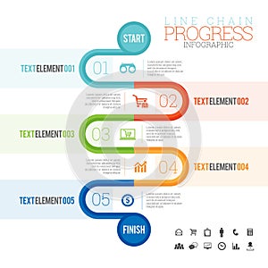 Line Chain Progress Infographic