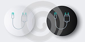 Line Charger icon isolated on grey background. Colorful outline concept. Vector