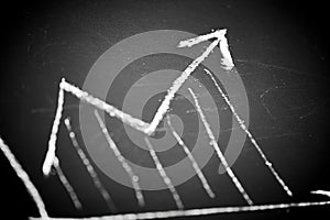 Line chart growth and show startup and business profit and success