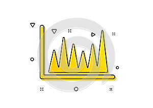 Line chart icon. Financial graph sign. Vector